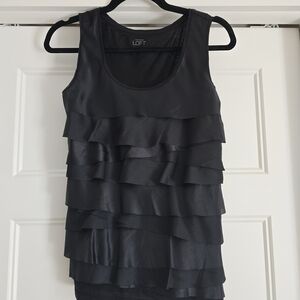 LOFT Women's Elegant Black Layered Tank Top